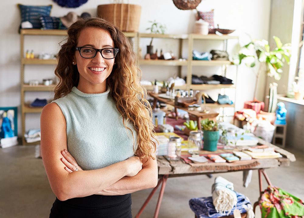 Young Female Business Owner in Shop