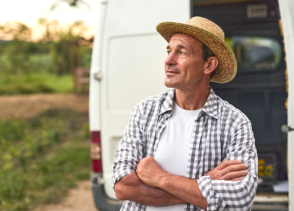 Middle Aged Man Looking Off into Distance