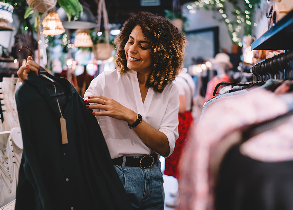 Woman Shopping for Clothes