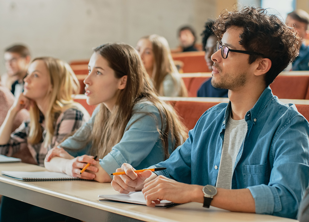 College Students Listening to Lecture