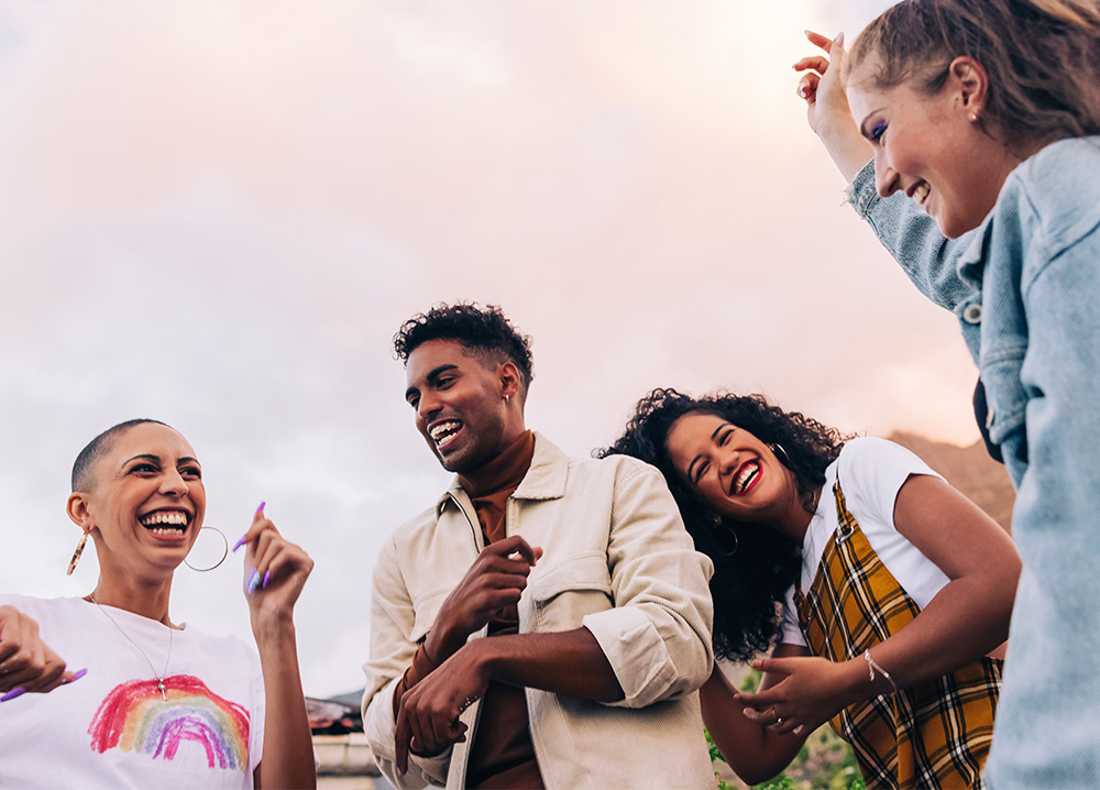 Young Adults Laughing Together