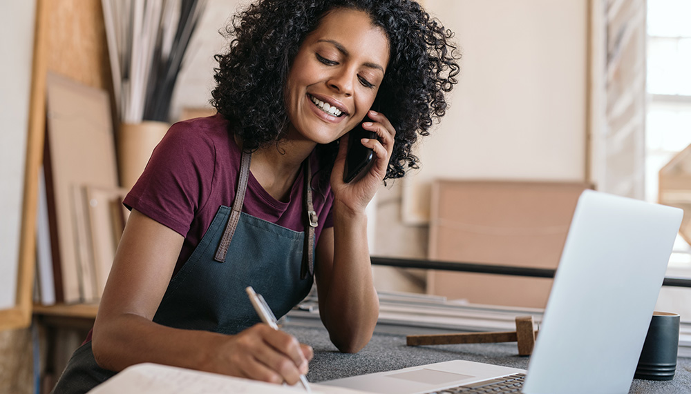 Female Business Owner on the Phone